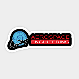 Aerospace engineering text, aircraft engineer logo Sticker